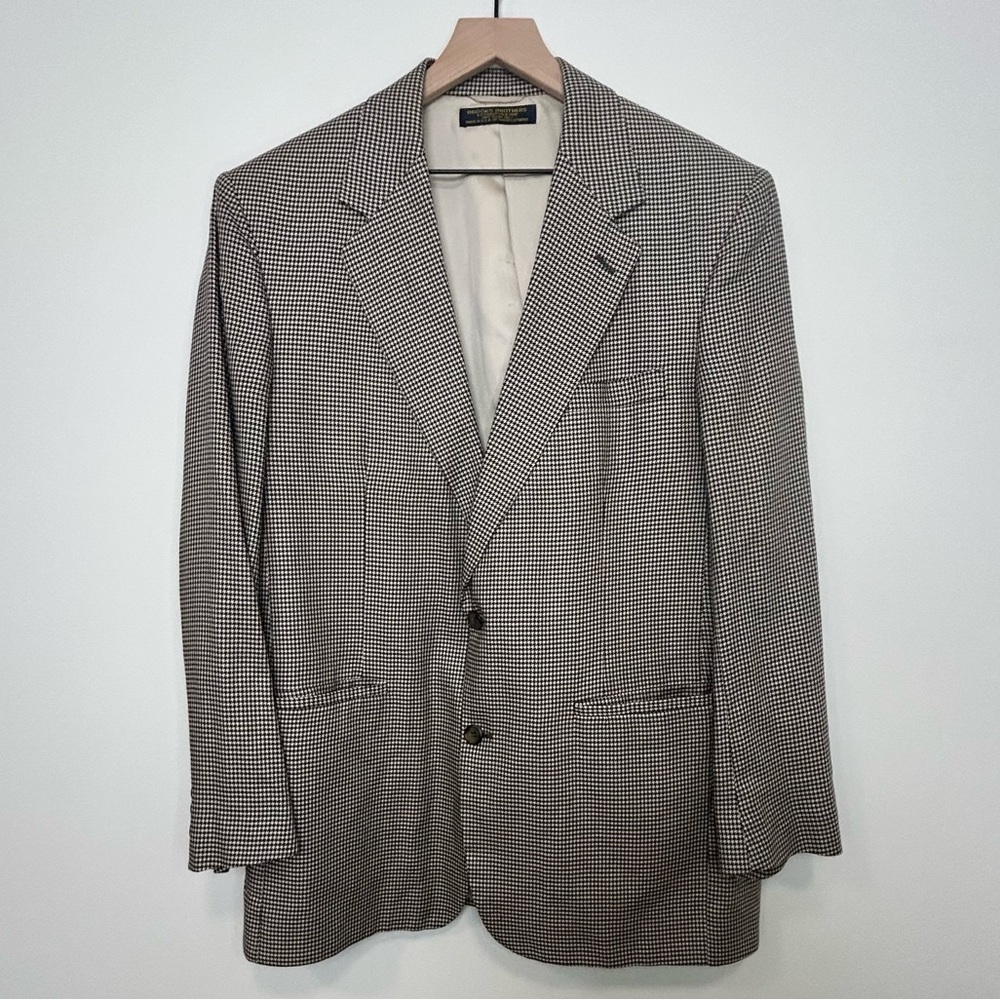 Brooks Brothers Houndstooth Wool Sport Coat 43L Made in USA